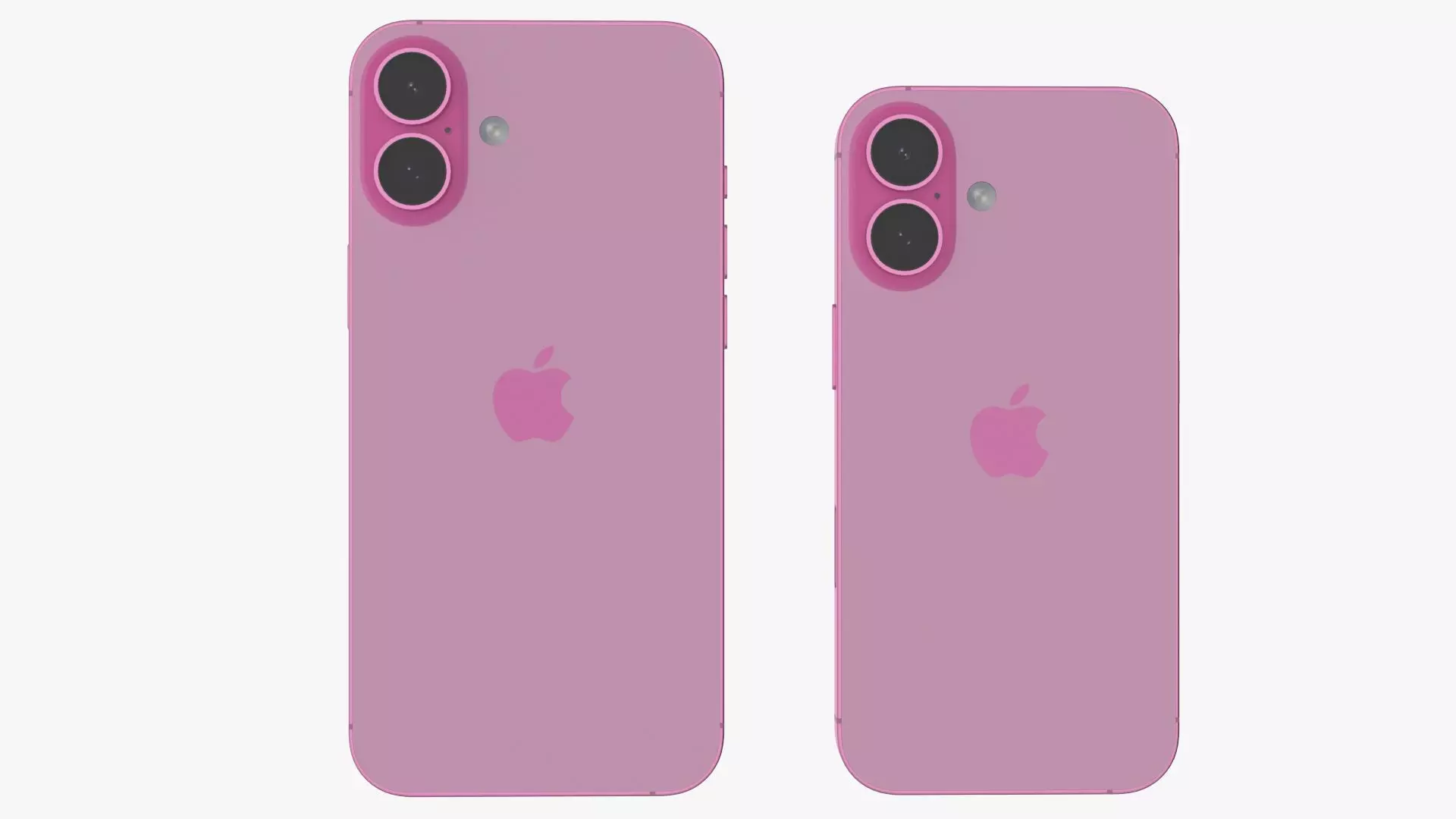 iPhone 16 and 16 Plus Pink Low-poly 3D model_0