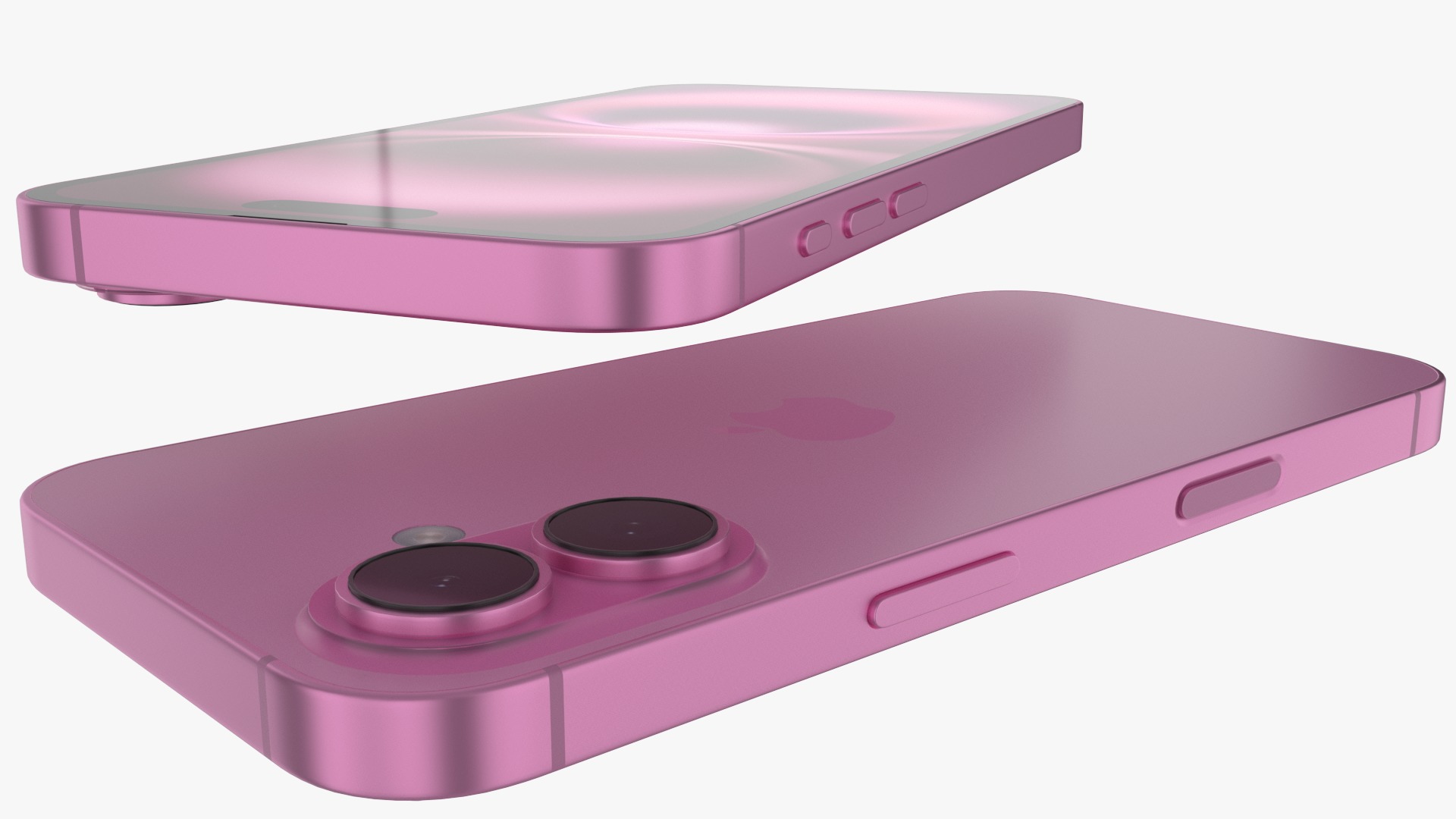 iPhone 16 and 16 Plus Pink Low-poly 3D model_6
