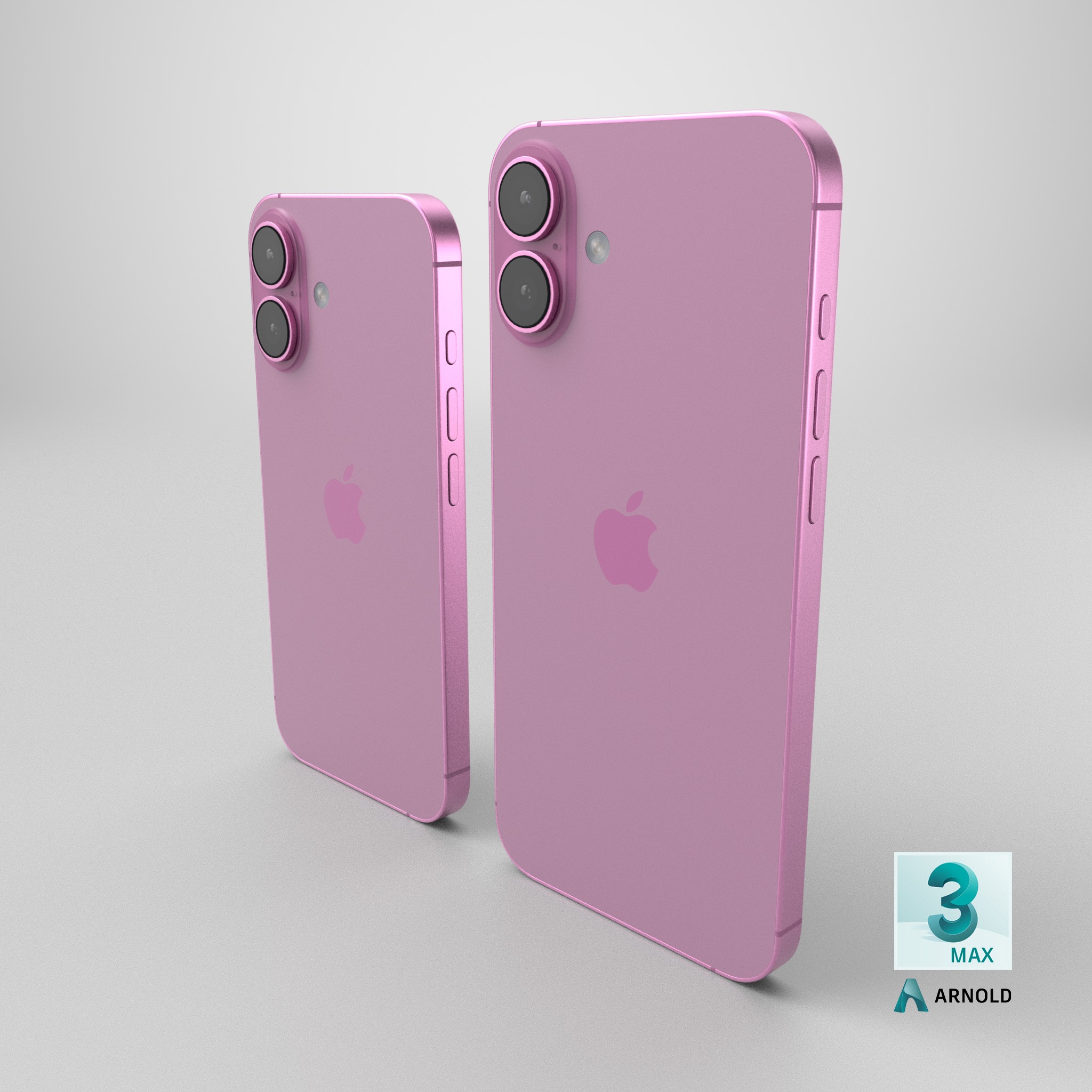 iPhone 16 and 16 Plus Pink Low-poly 3D model_8