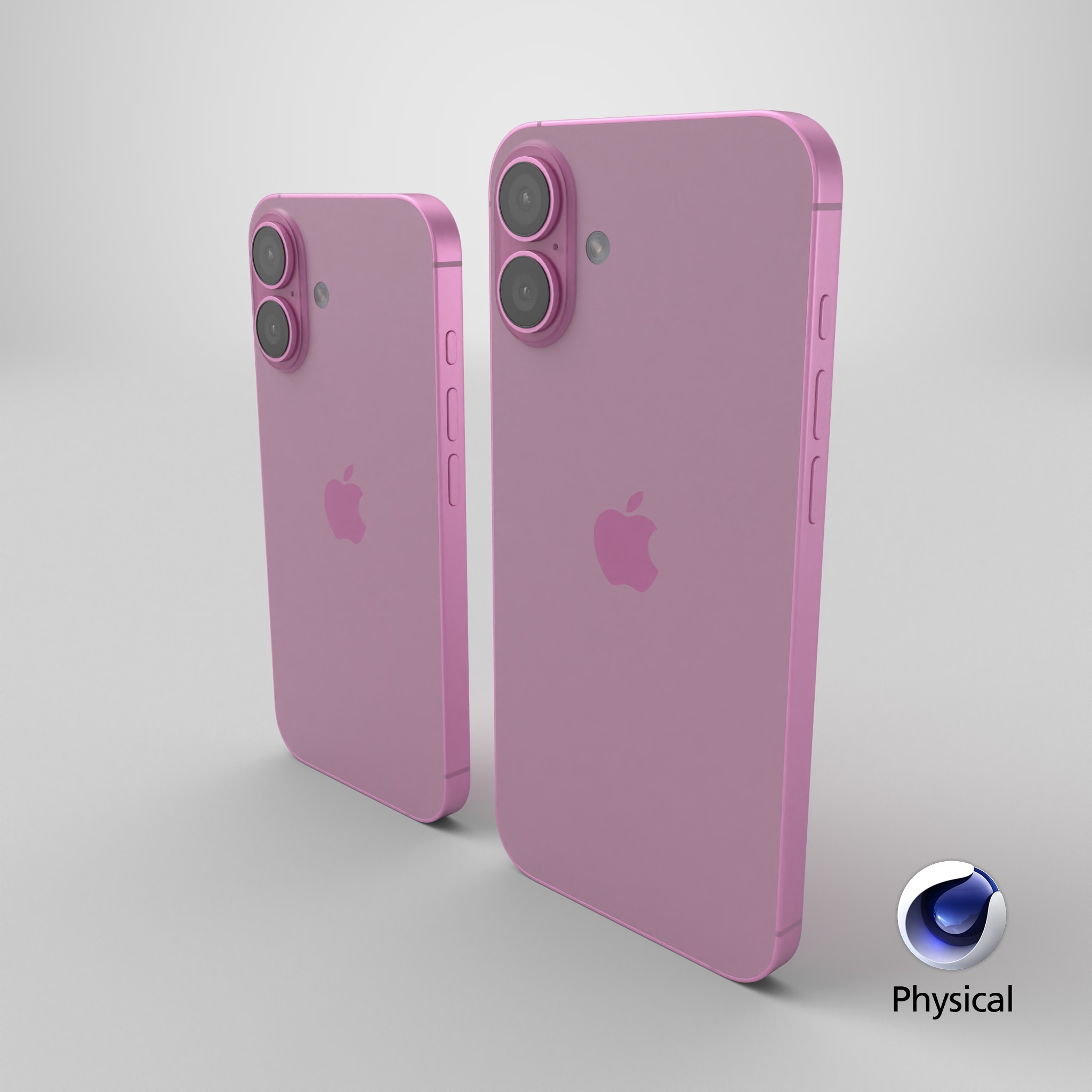 iPhone 16 and 16 Plus Pink Low-poly 3D model_11