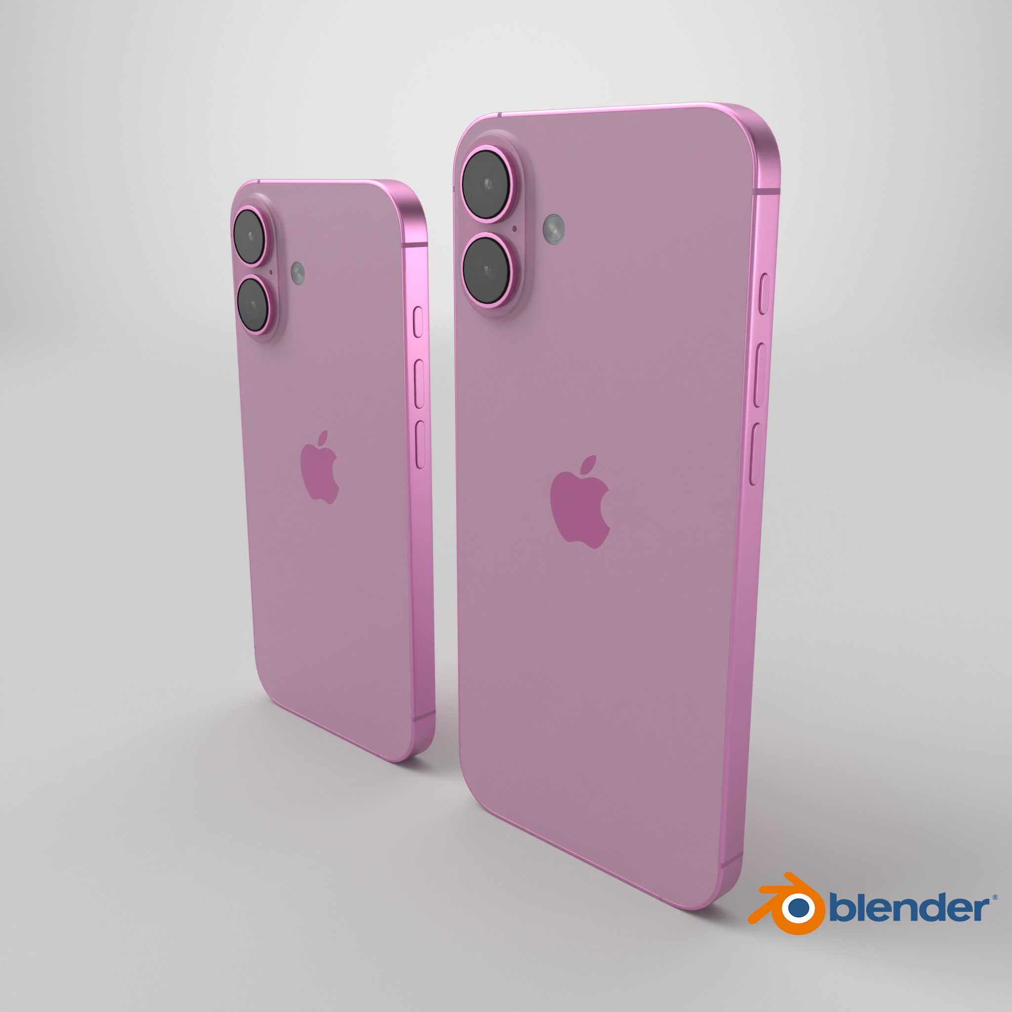 iPhone 16 and 16 Plus Pink Low-poly 3D model_10