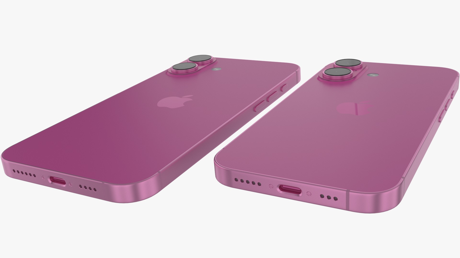 iPhone 16 and 16 Plus Pink Low-poly 3D model_7