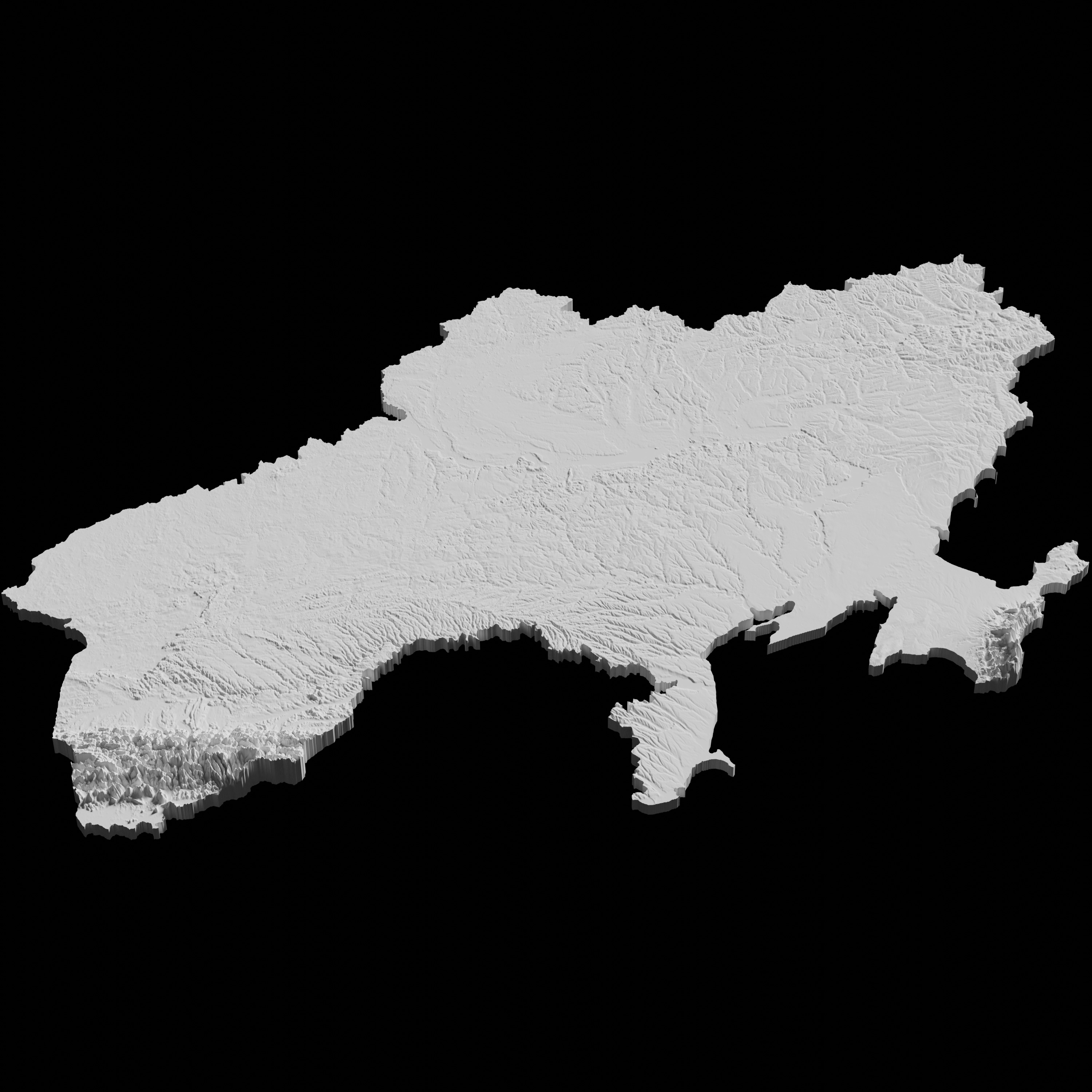 Ukraine Topographic Map - 3D Terrain Topography of Ukraine 3D print model_3
