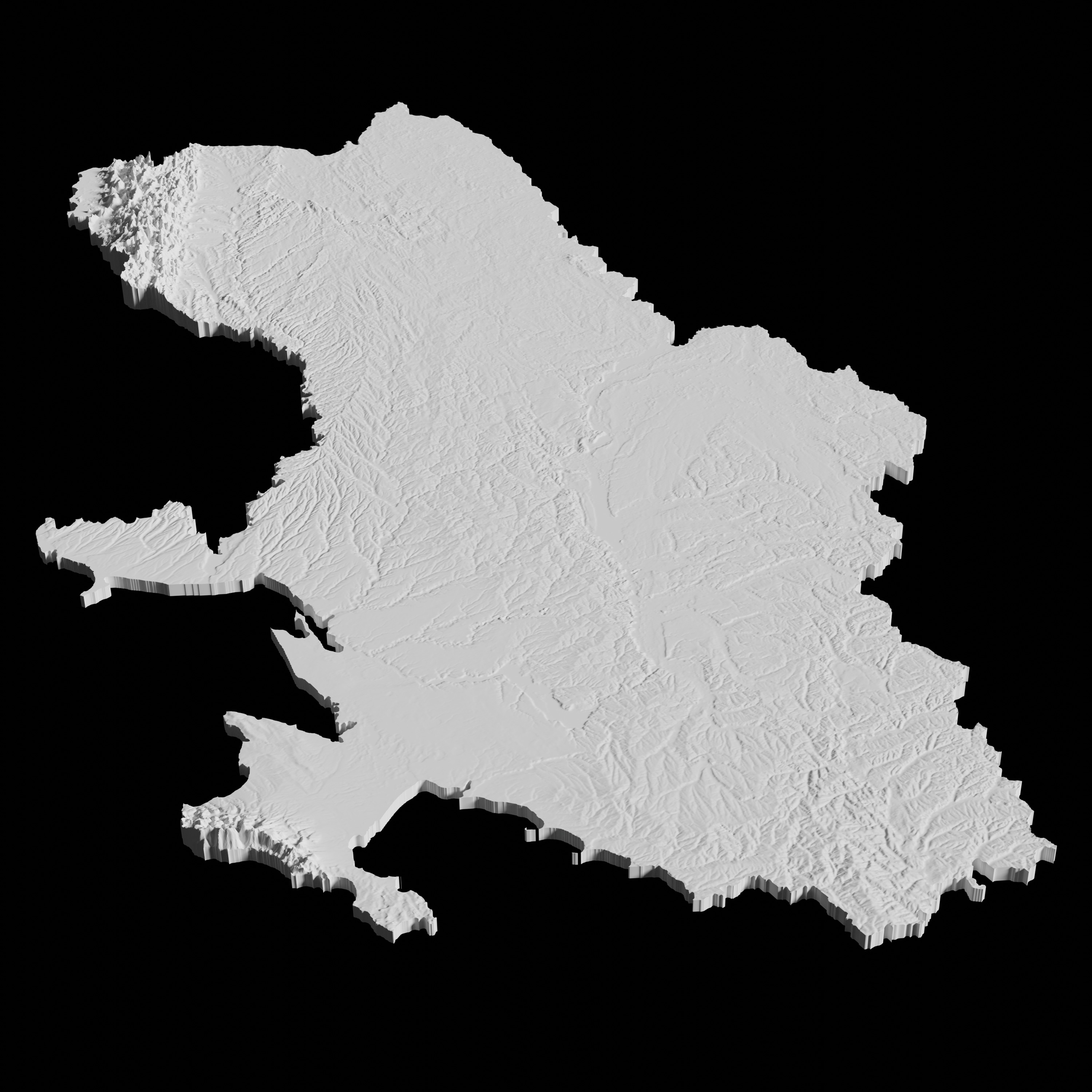 Ukraine Topographic Map - 3D Terrain Topography of Ukraine 3D print model_5