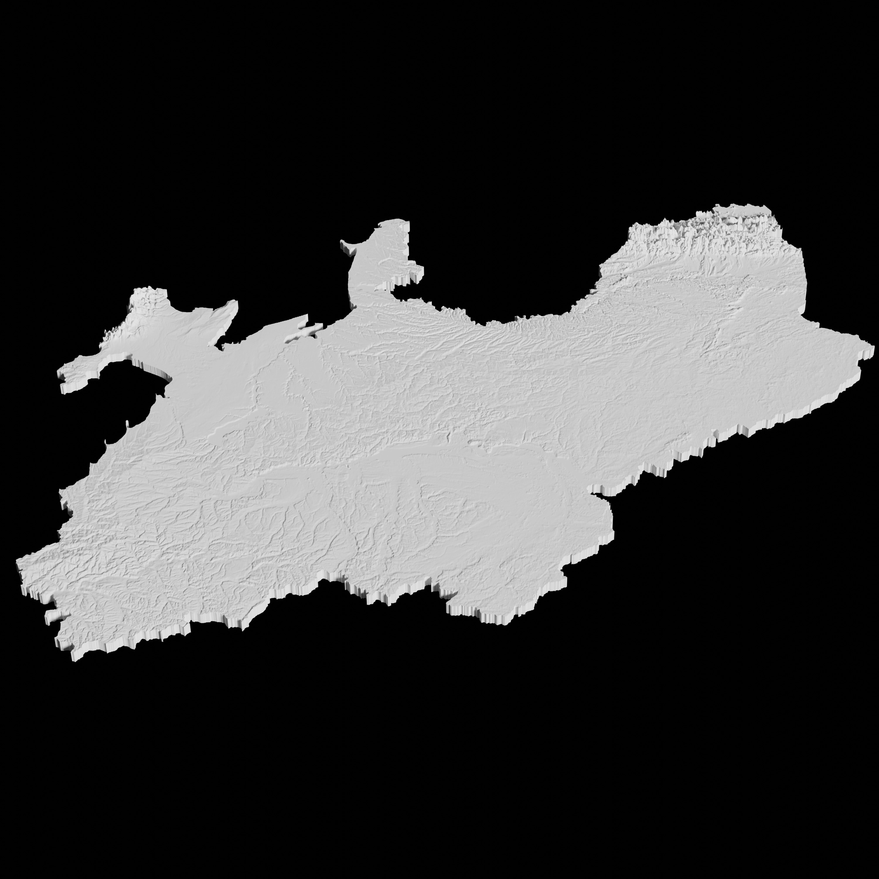 Ukraine Topographic Map - 3D Terrain Topography of Ukraine 3D print model_4