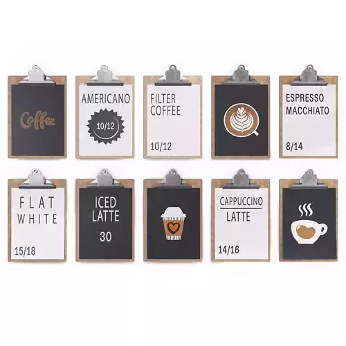 Menu for a coffee shop 3D model