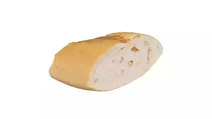 Bread Sliced White 1 Low-poly 3D model
