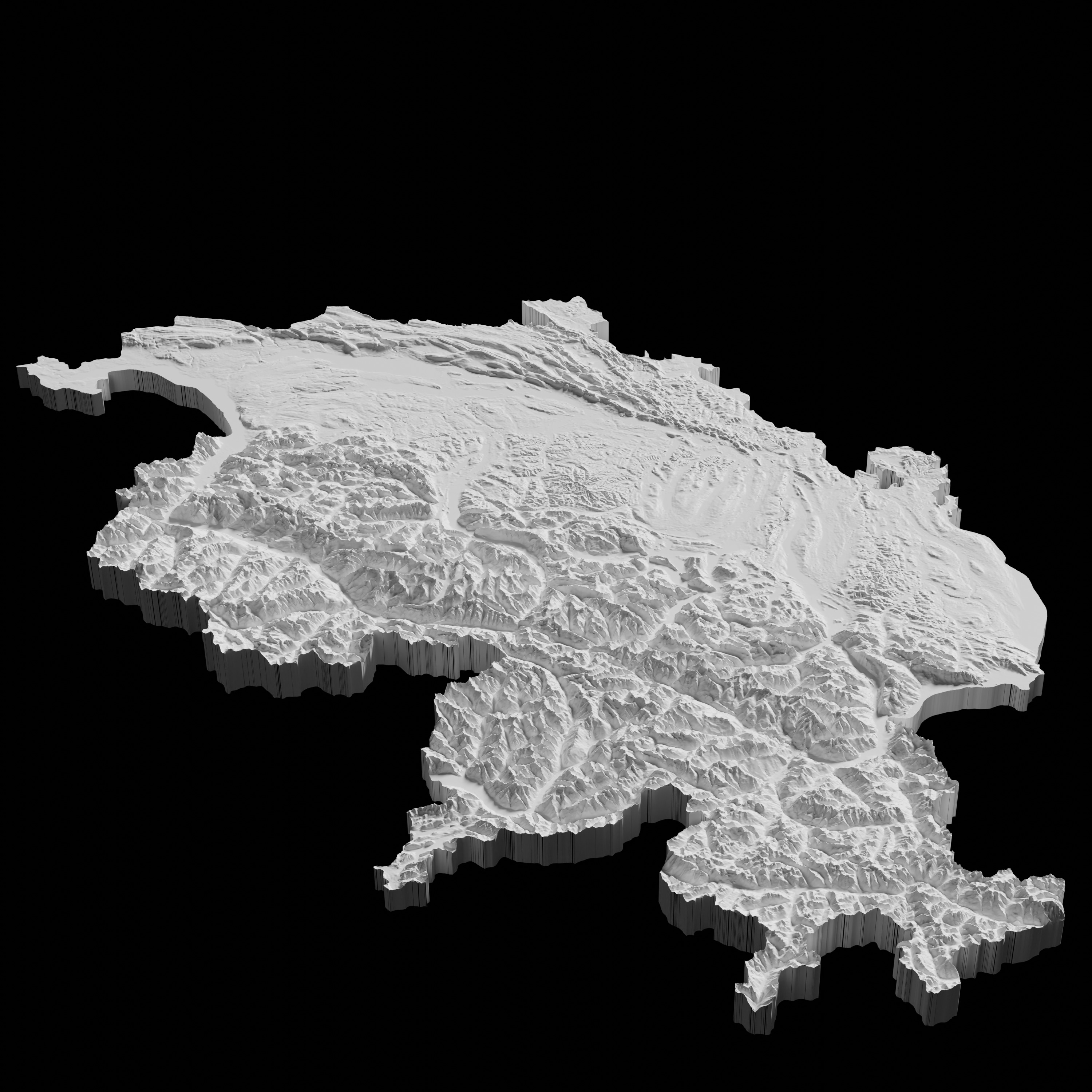 Switzerland Topographic Map - 3D Terrain Topography 3D print model_5