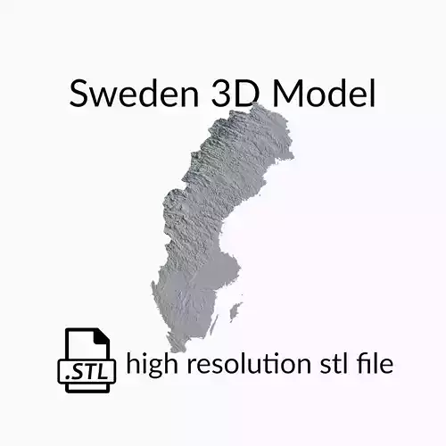 Sweden Topographic Map - 3D Terrain Topography of Sweden