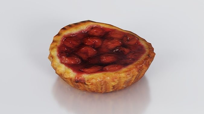 Cherry Cake Low-poly 3D model 7