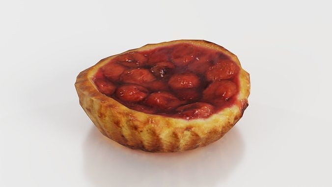 Cherry Cake Low-poly 3D model 2
