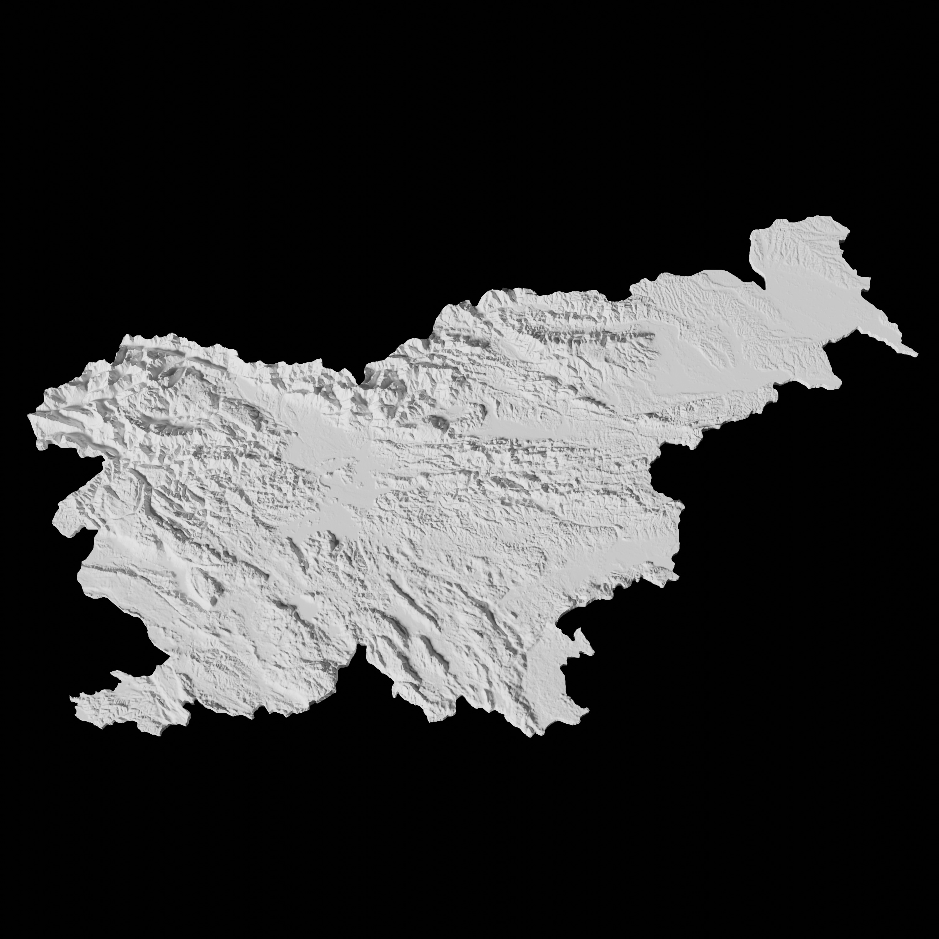 Slovenia Topographic Map - 3D Terrain Topography of Slovenia 3D print model_1