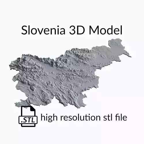 Slovenia Topographic Map - 3D Terrain Topography of Slovenia 3D print model