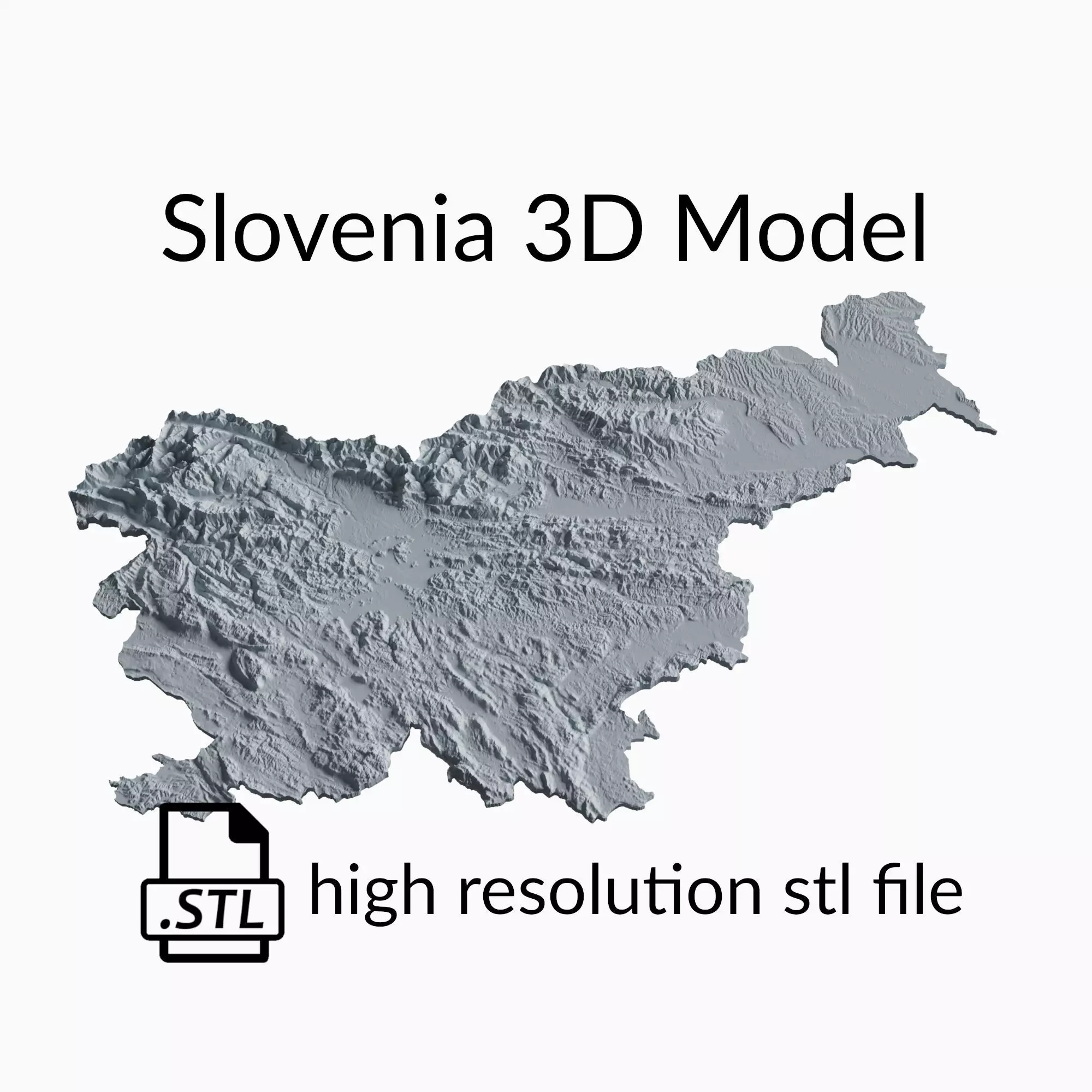 Slovenia Topographic Map - 3D Terrain Topography of Slovenia 3D print model_0