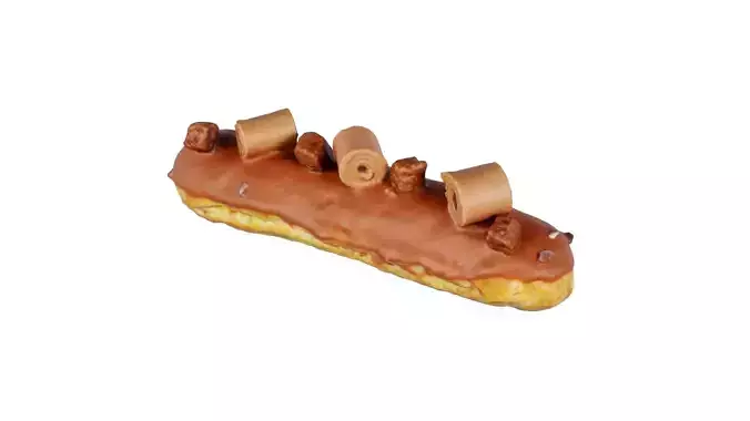 Chocolate Eclair Low-poly 3D model
