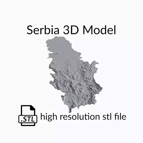 Serbia Topographic Map - 3D Terrain Topography of Serbia 3D print model