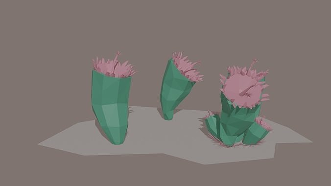 Low-poly stylized sci-fi plants 2 Low-poly 3D model