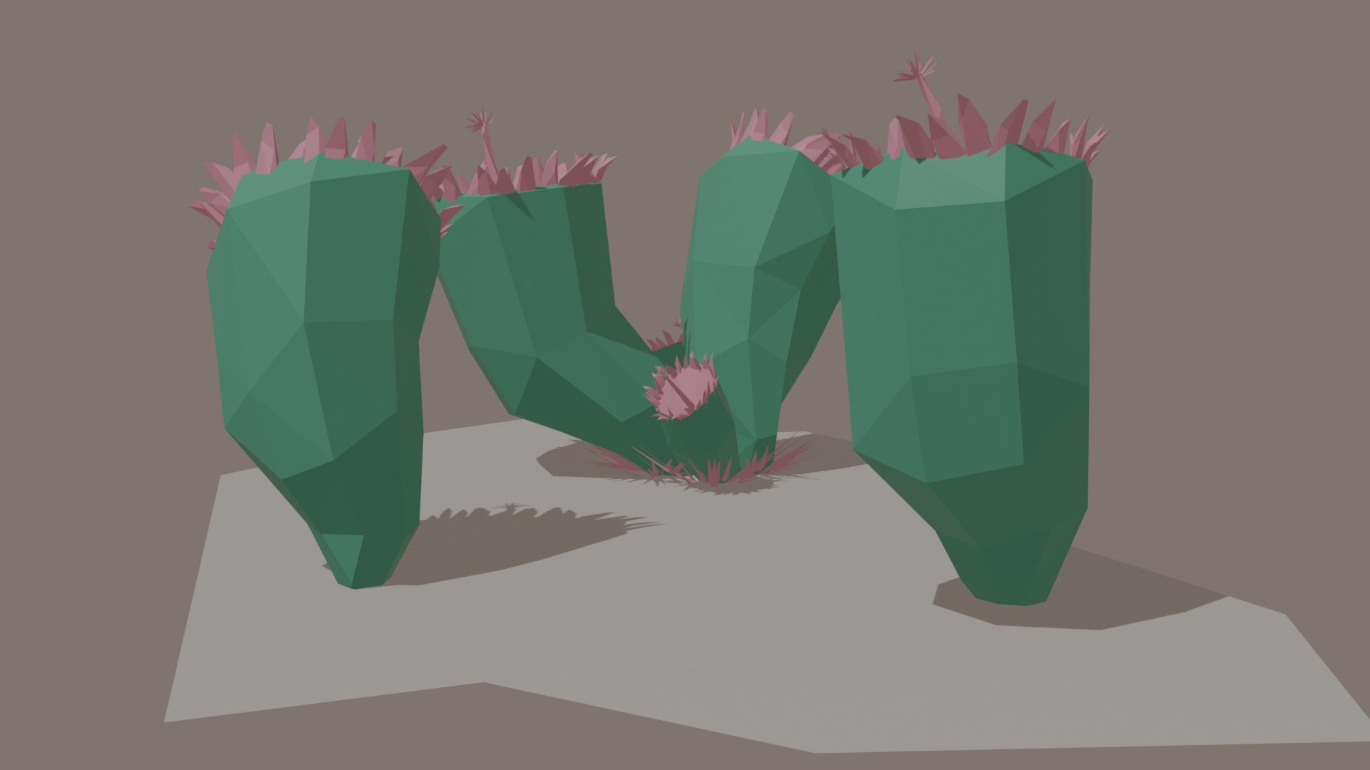 Low-poly stylized sci-fi plants 2 Low-poly 3D model_1