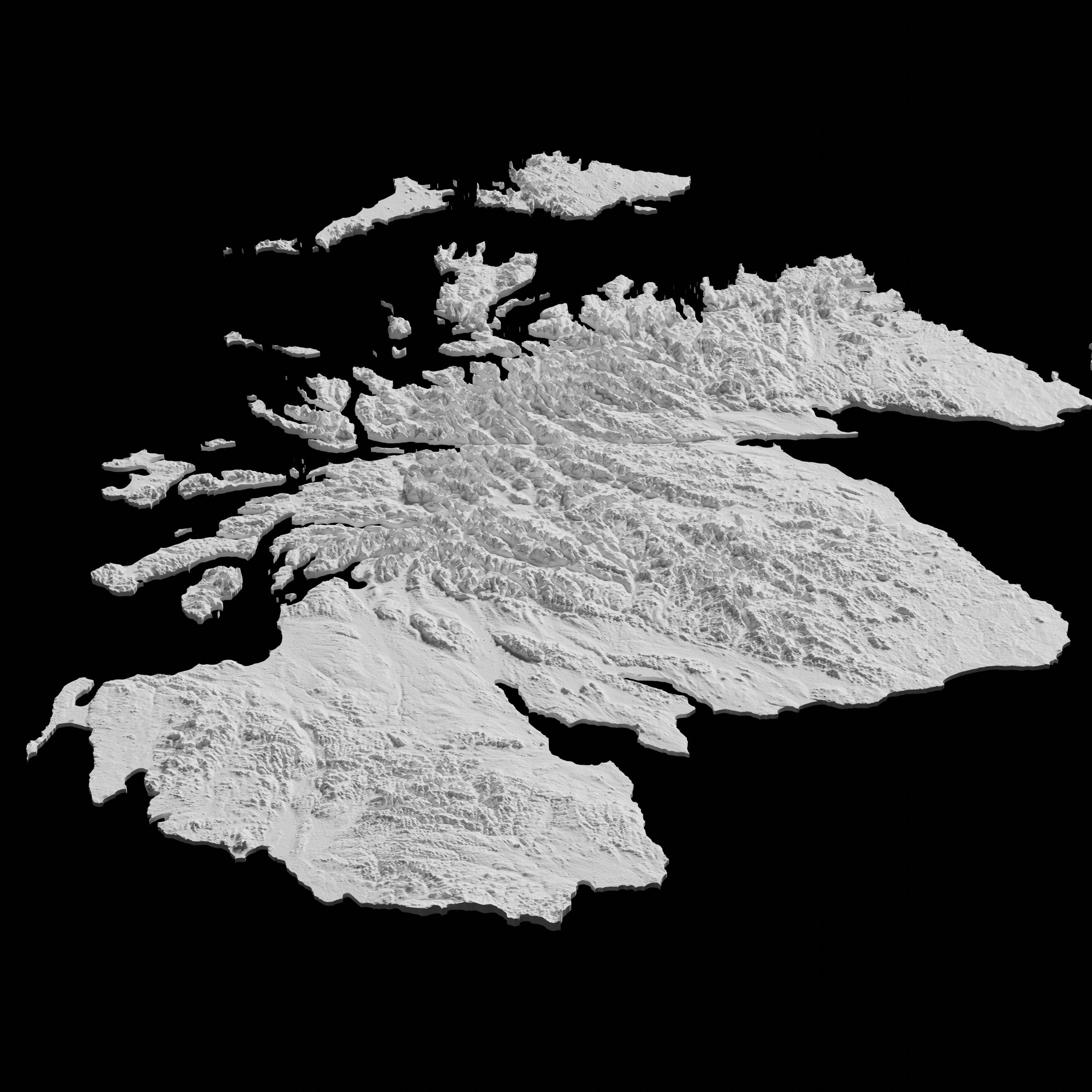 Scotland Topographic Map - 3D Terrain Topography of Scotland 3D print model_5
