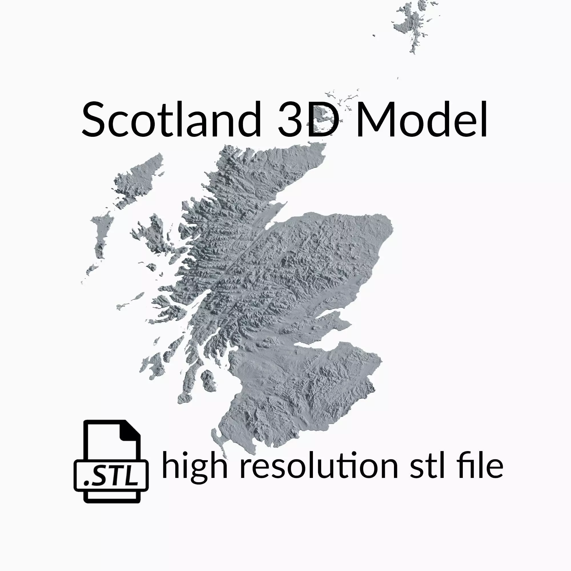 Scotland Topographic Map - 3D Terrain Topography of Scotland 3D print model_0