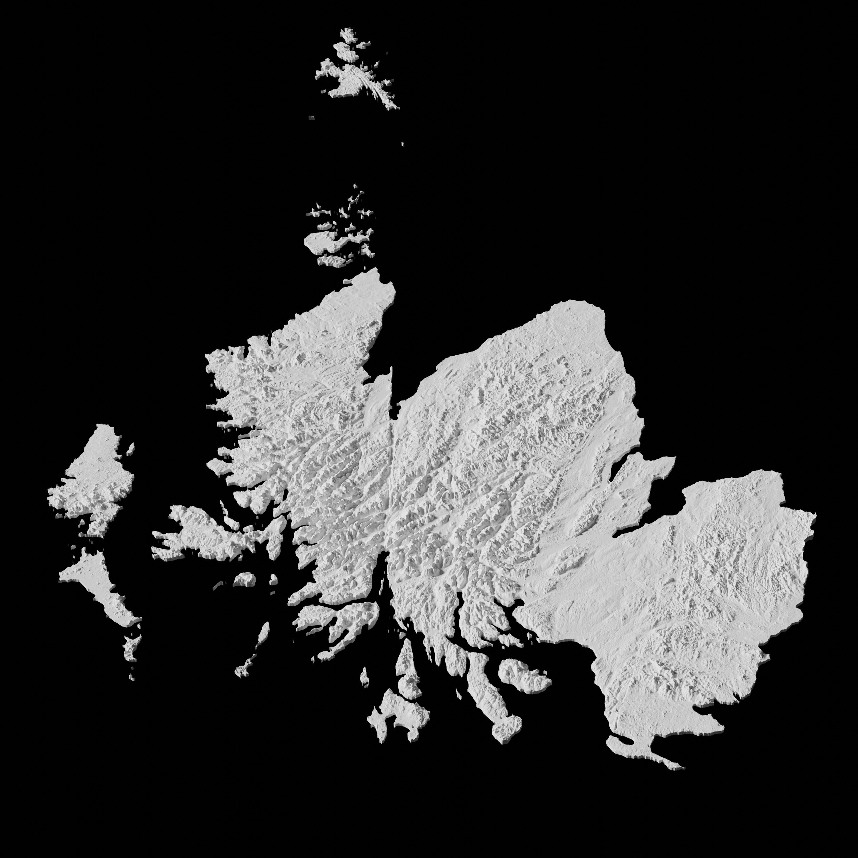 Scotland Topographic Map - 3D Terrain Topography of Scotland 3D print model_3