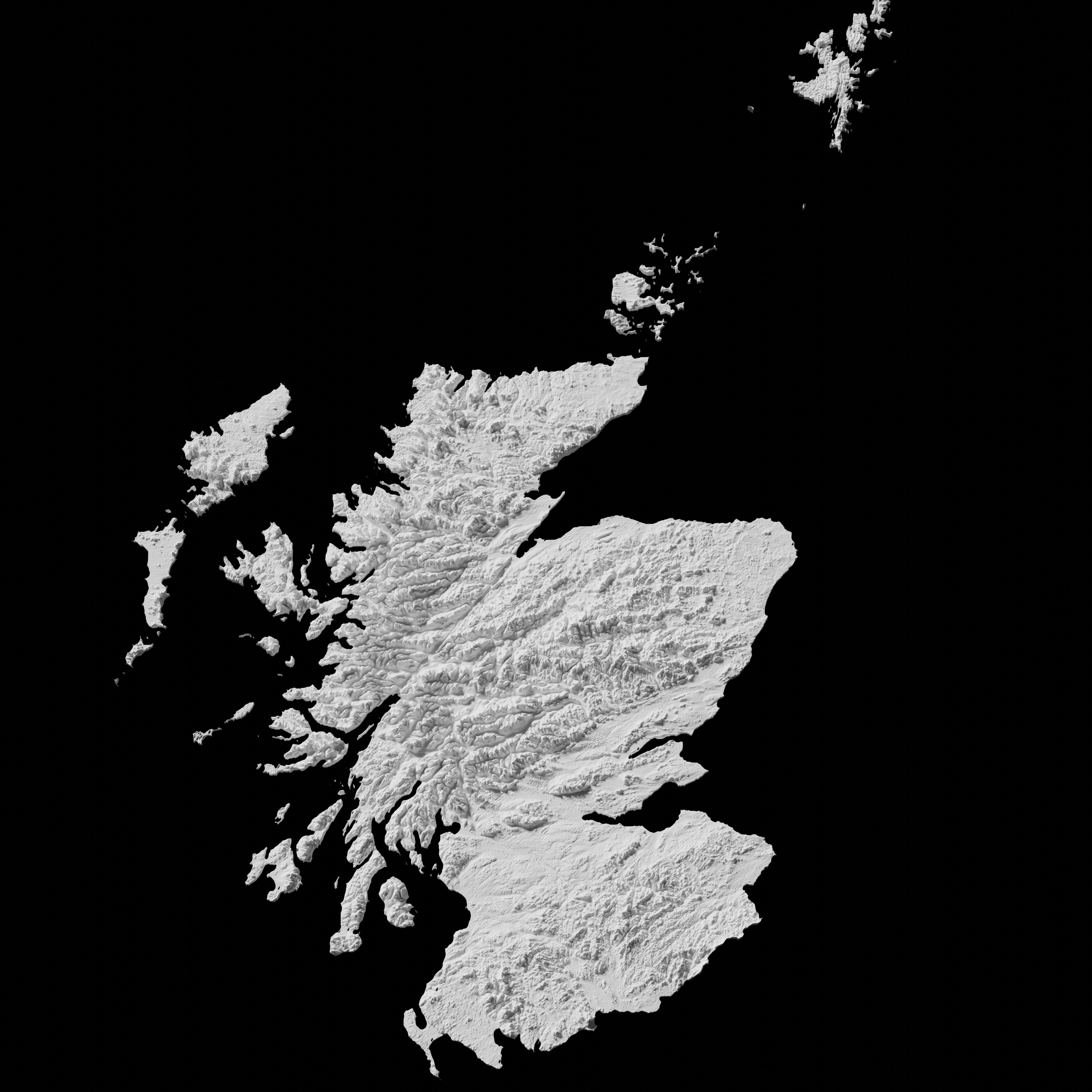 Scotland Topographic Map - 3D Terrain Topography of Scotland 3D print model_2