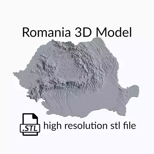 Romania Topographic Map - 3D Terrain Topography of Romania