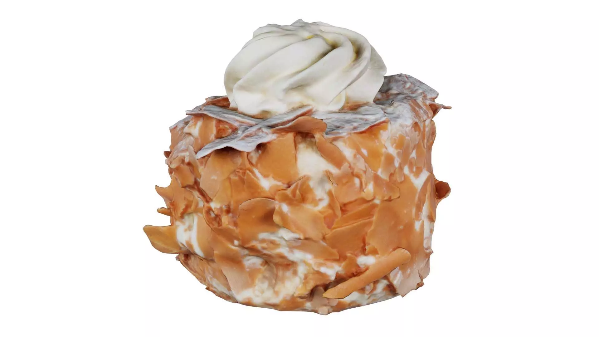 Chocolate Flakes Cake Low-poly 3D model_0