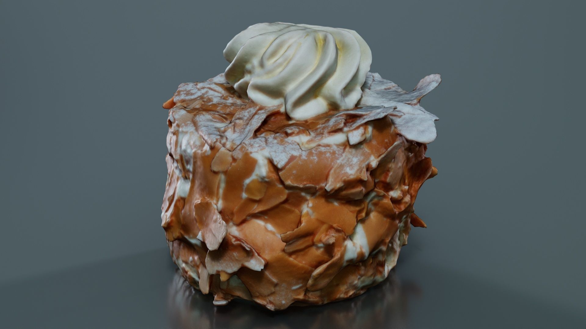 Chocolate Flakes Cake Low-poly 3D model_2