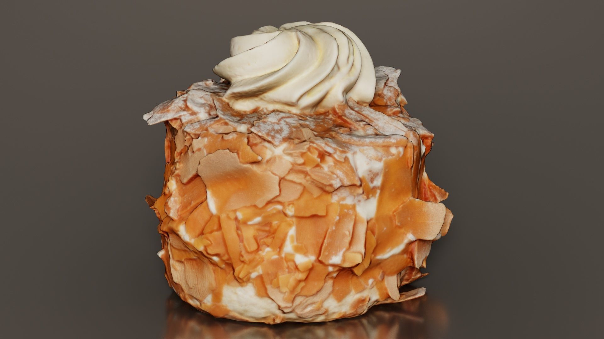 Chocolate Flakes Cake Low-poly 3D model_1