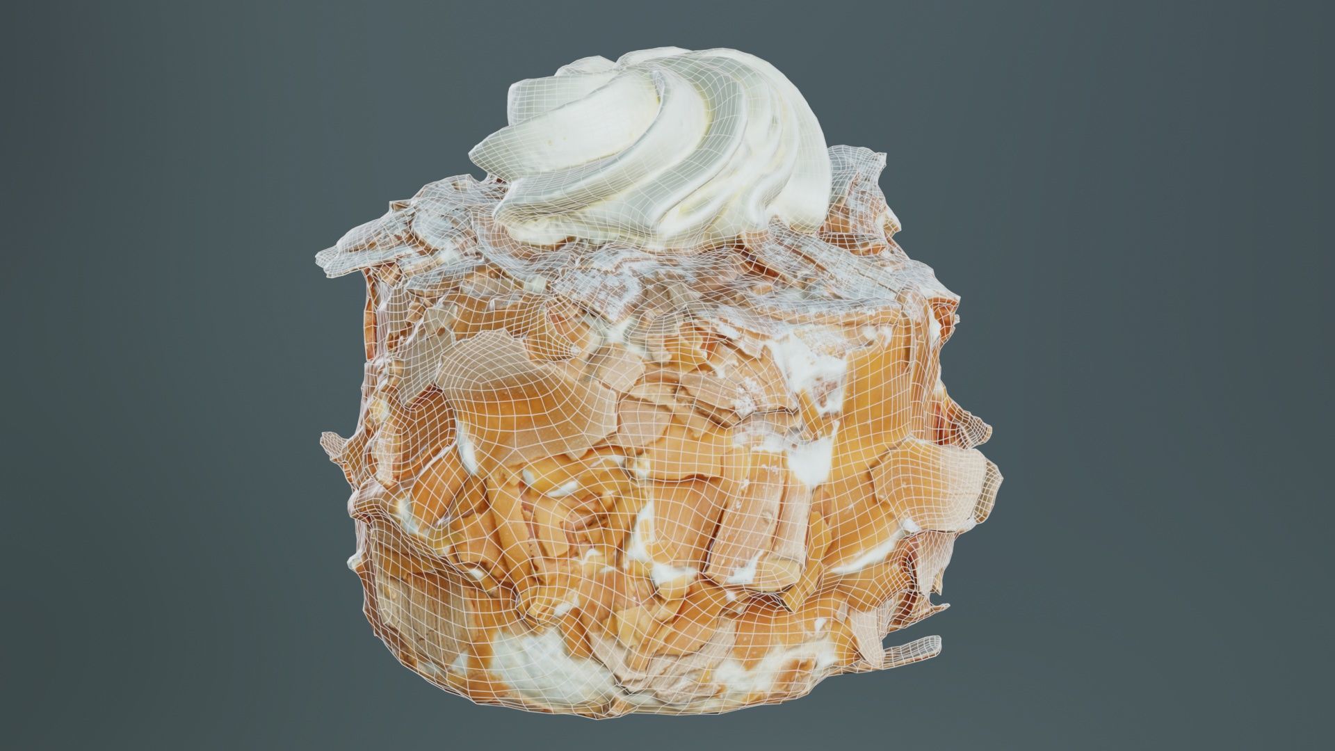 Chocolate Flakes Cake Low-poly 3D model_10