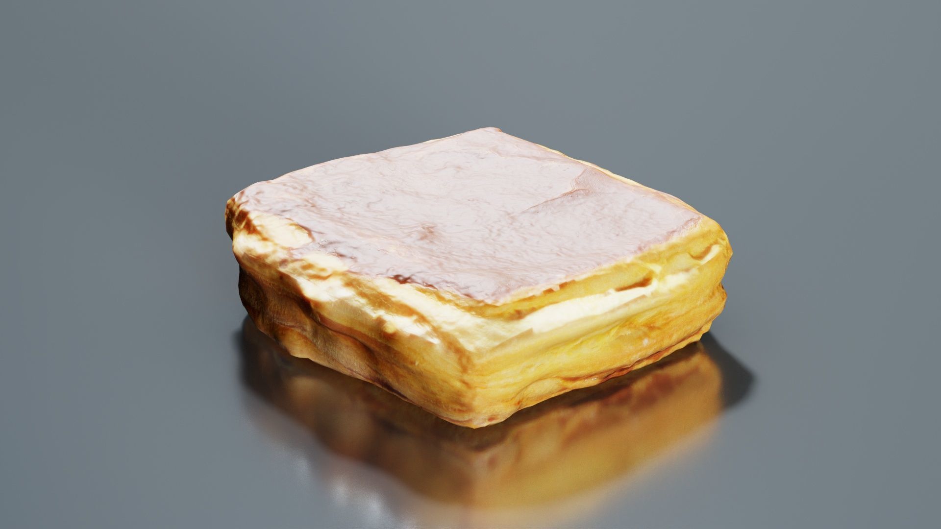 Chocolate Pudding Creme Low-poly 3D model_8