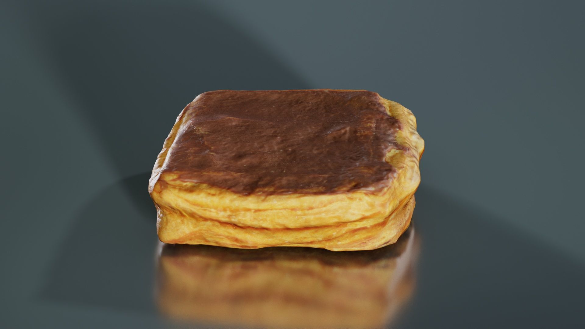 Chocolate Pudding Creme Low-poly 3D model_4