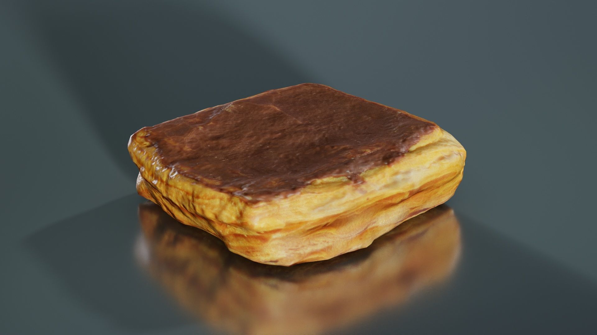 Chocolate Pudding Creme Low-poly 3D model_5