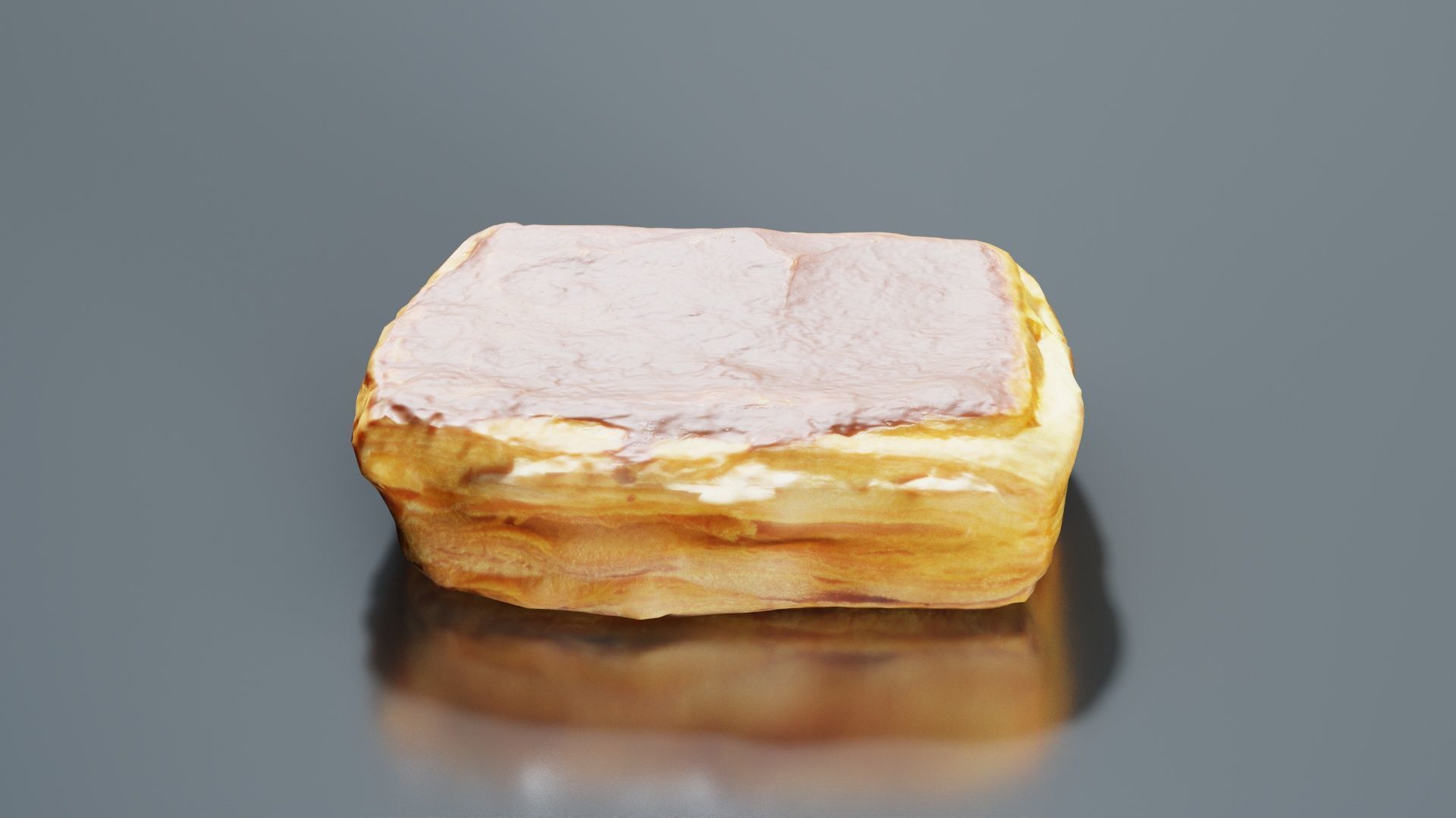 Chocolate Pudding Creme Low-poly 3D model_2