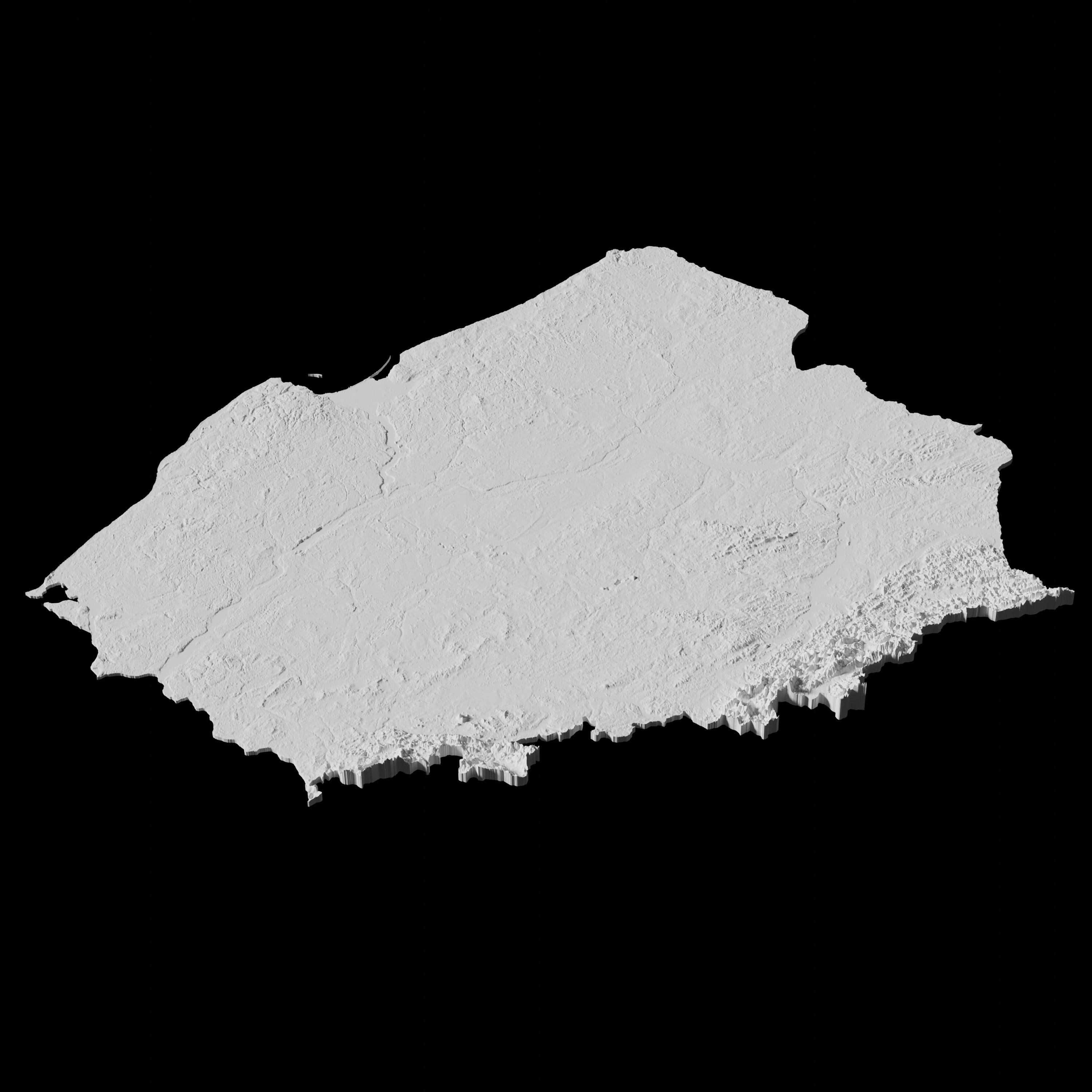 Poland Topographic Map - 3D Terrain Topography of Poland 3D print model_2