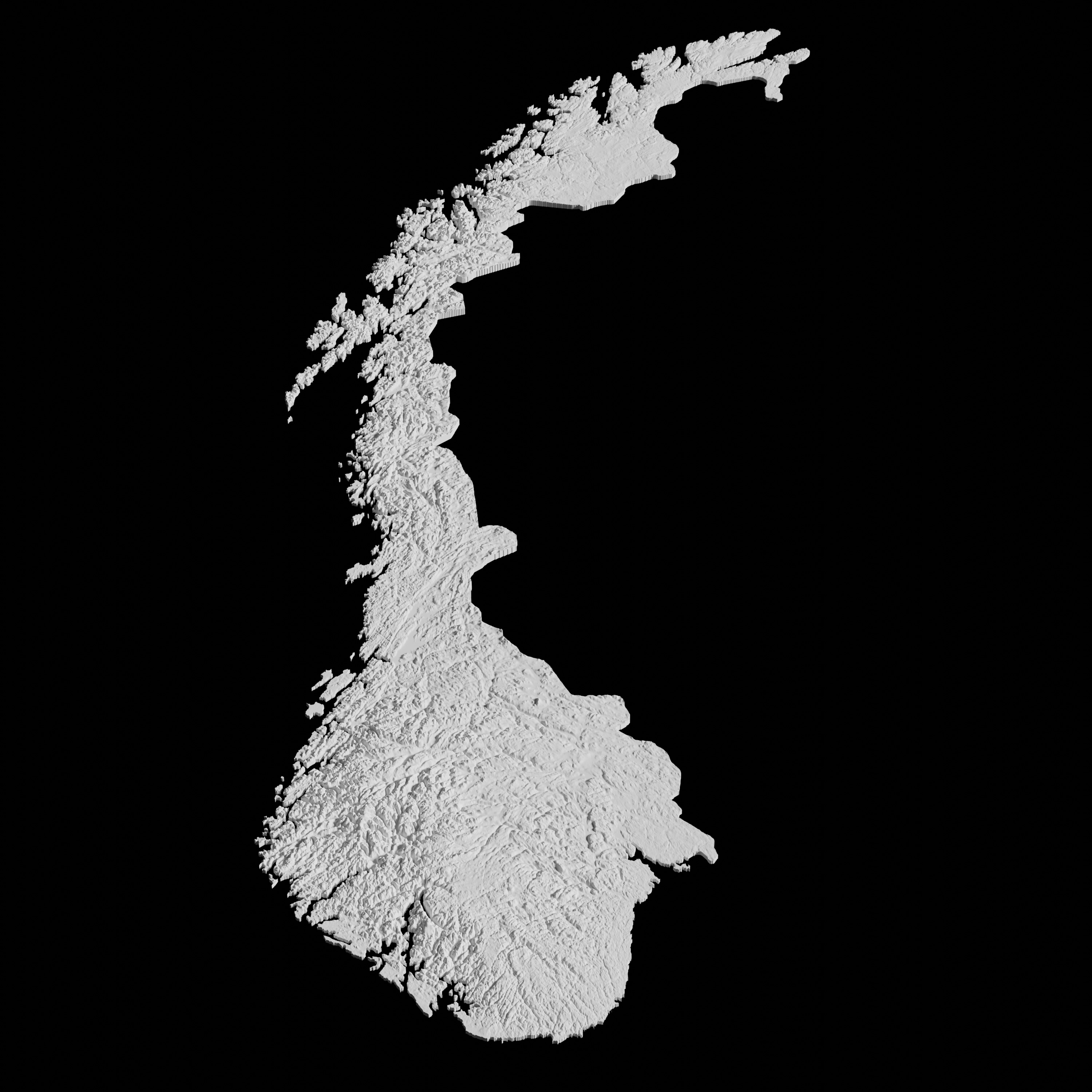 Norway Topographic Map - 3D Terrain Topography of Norway 3D print model_3
