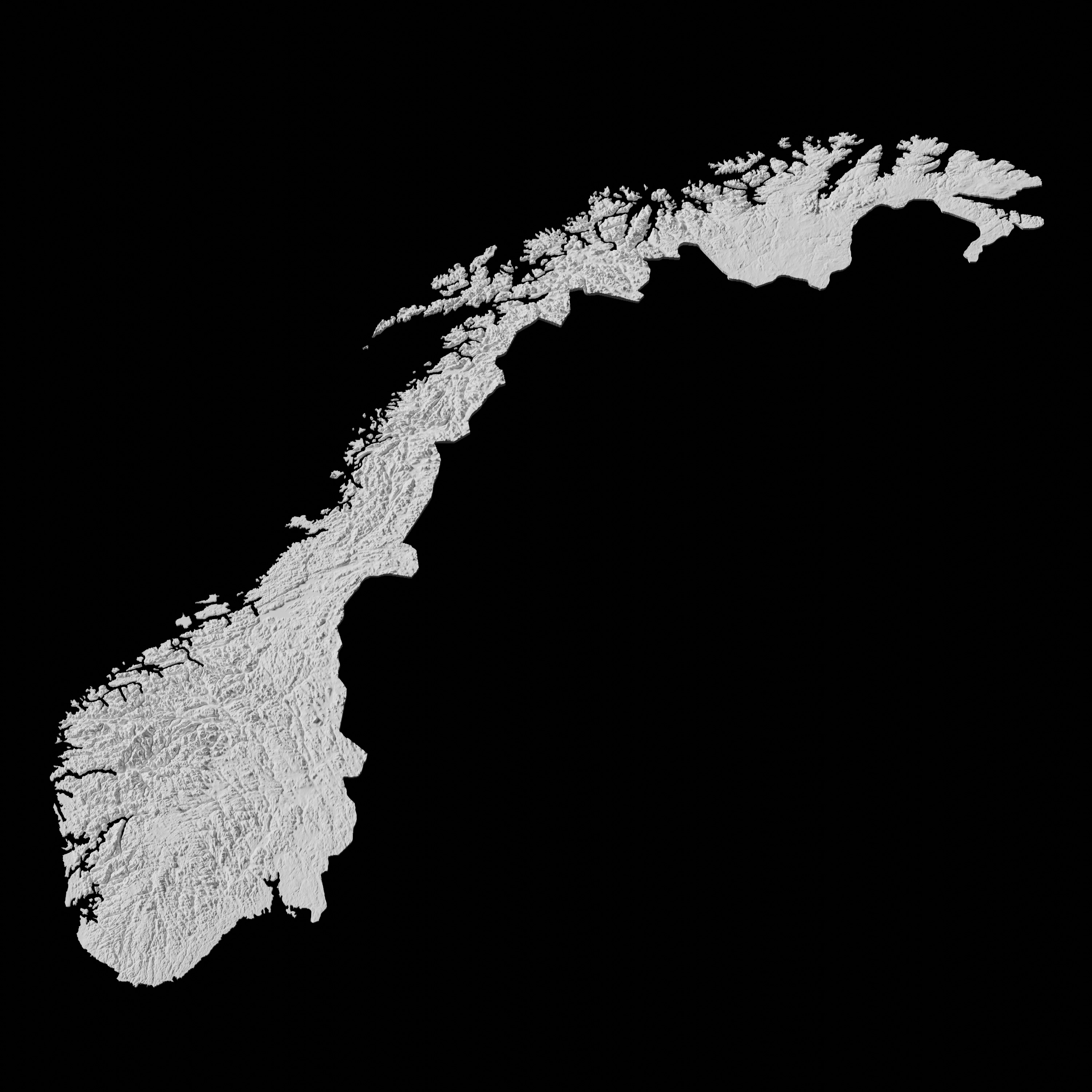 Norway Topographic Map - 3D Terrain Topography of Norway 3D print model_1