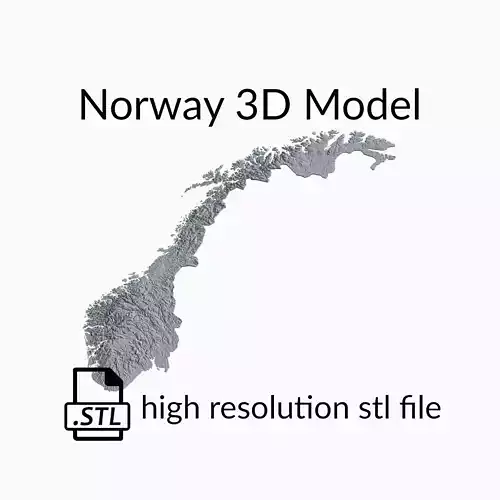 Norway Topographic Map - 3D Terrain Topography of Norway 3D print model