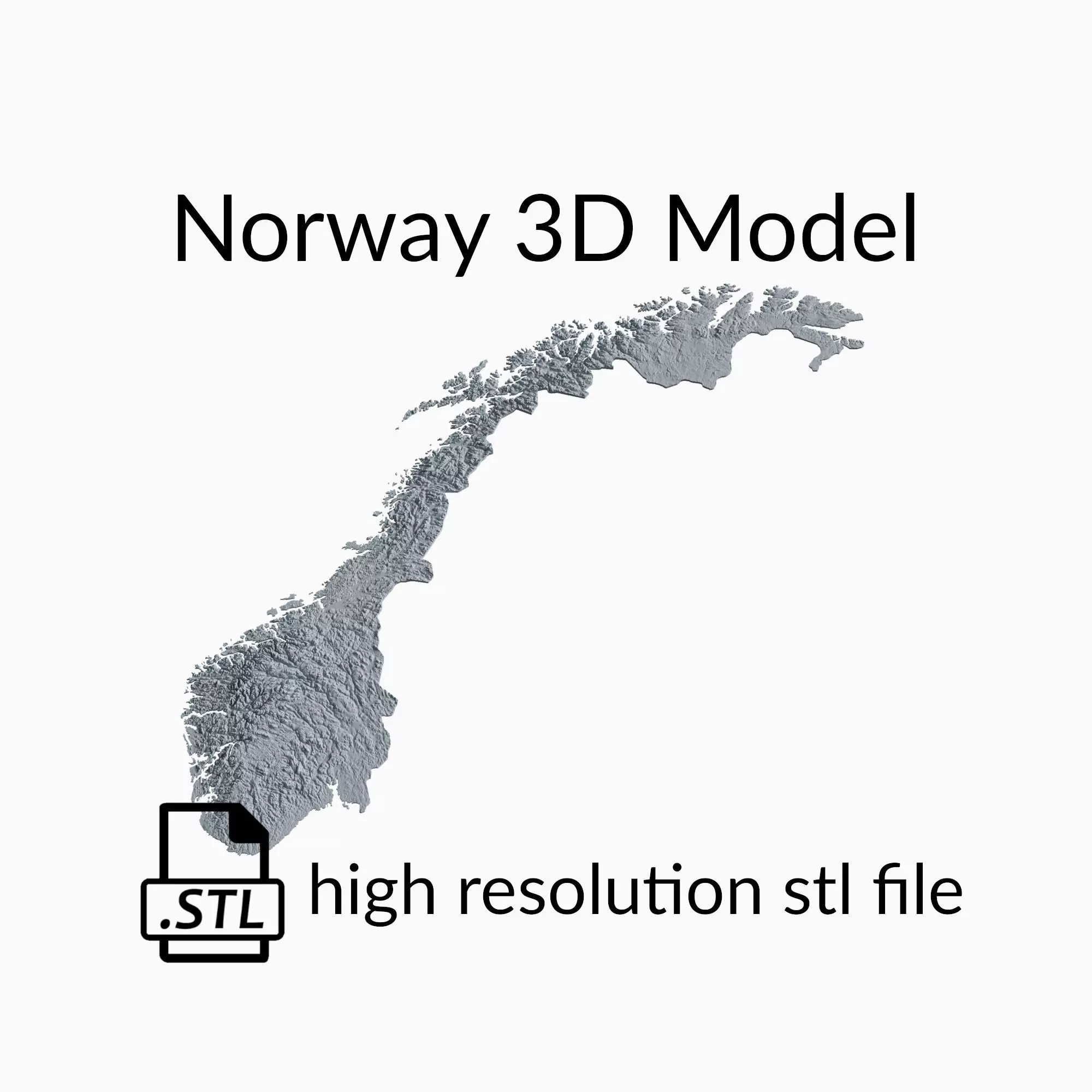 Norway Topographic Map - 3D Terrain Topography of Norway 3D print model_0