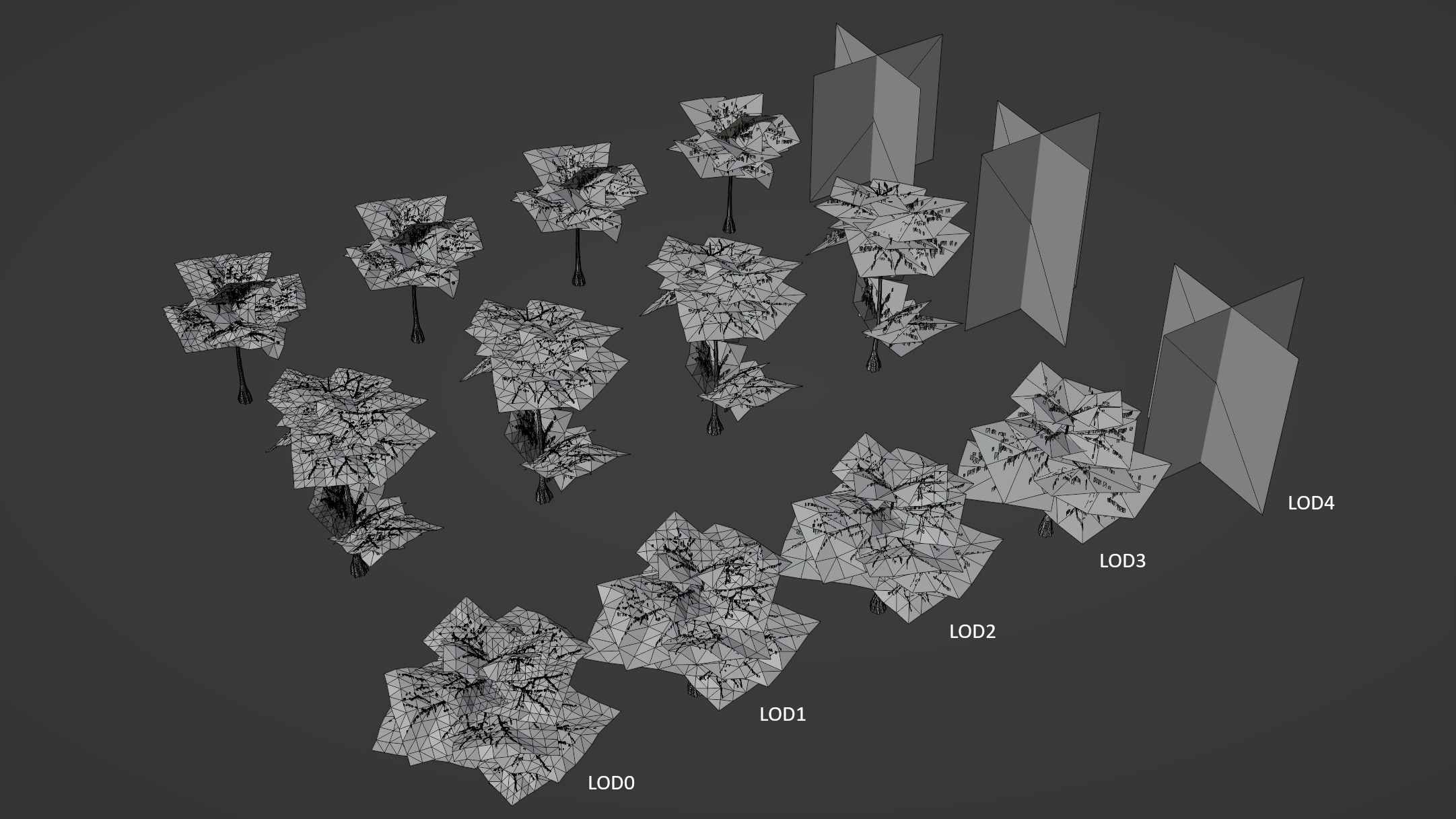 Bald cypress trees Low-poly 3D model_2