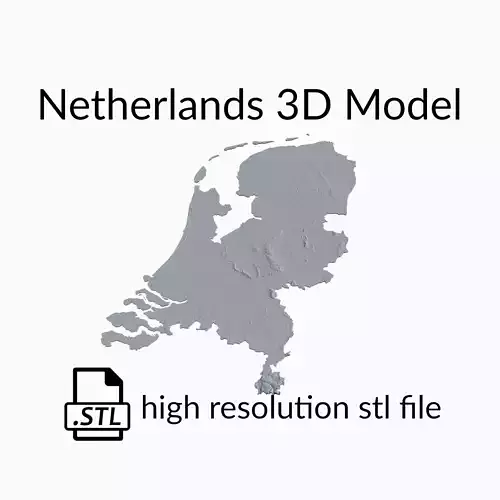 Netherlands Topographic Map - 3D Terrain Topography 