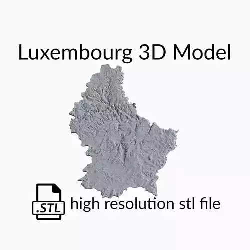 Luxembourg Topographic Map - 3D Terrain Topography of Luxembourg 3D print model