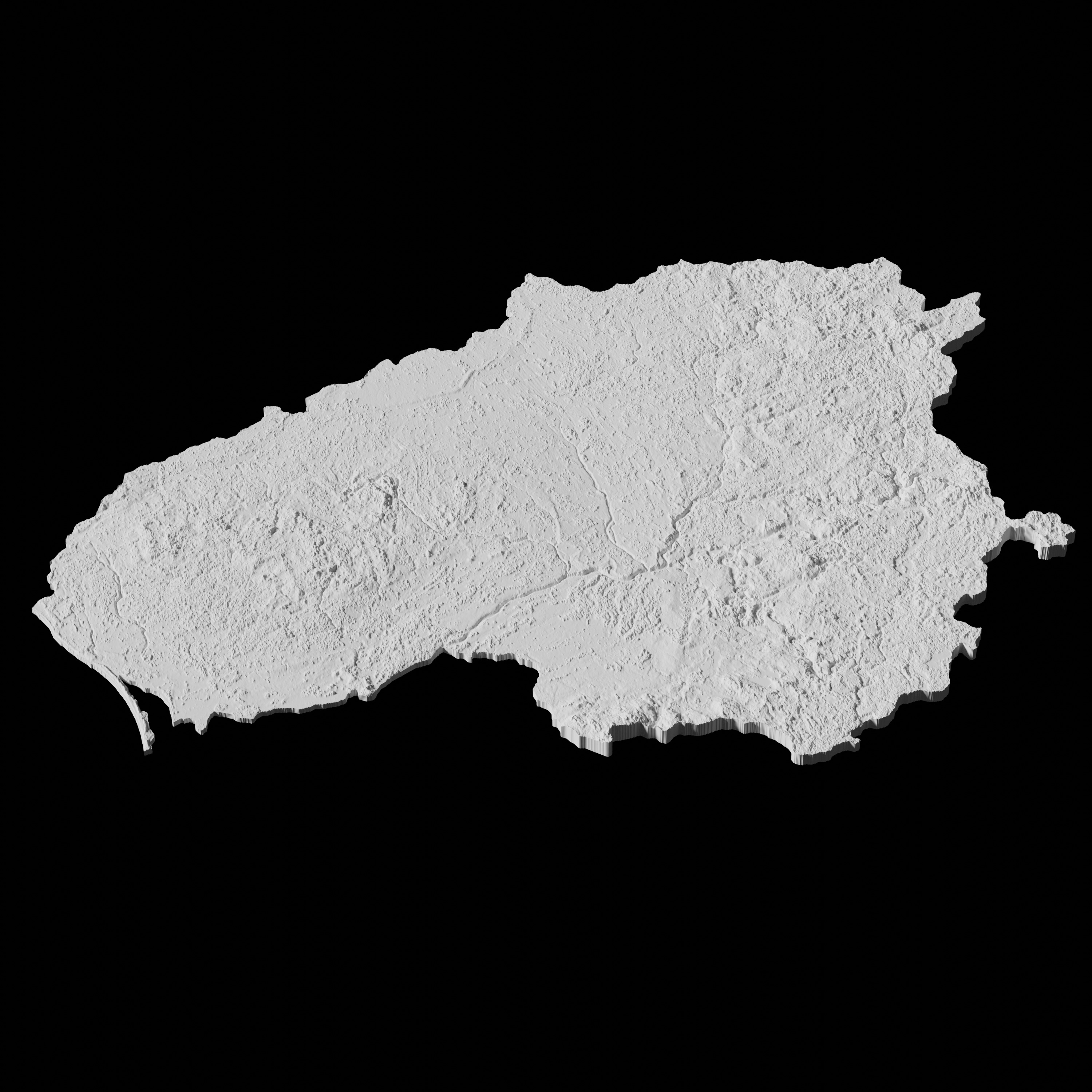 Lithuania Topographic Map - 3D Terrain Topography of Lithuania 3D print model_2