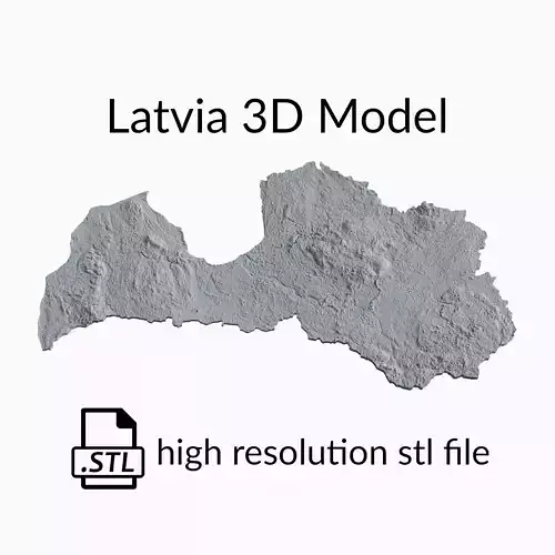 Latvia Topographic Map - 3D Terrain Topography of Latvia