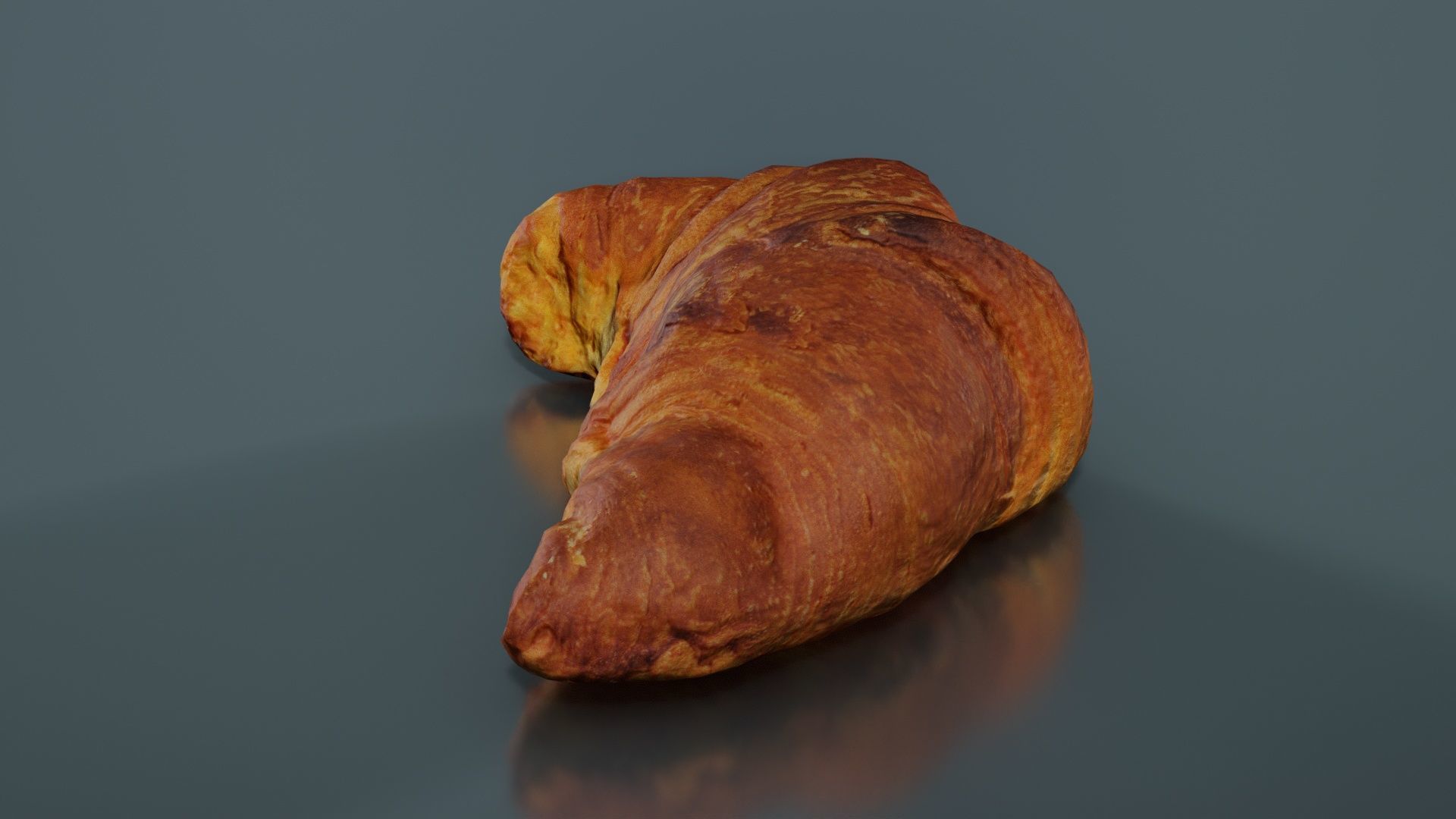 Croissant Low-poly 3D model_3