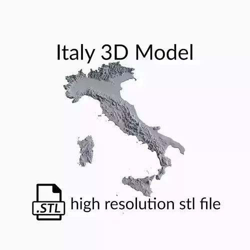 Italy Topographic Map - 3D Terrain Topography of Italy