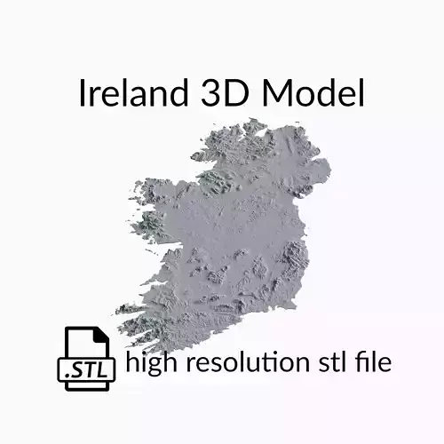 Ireland Topographic Map - 3D Terrain Topography of Ireland