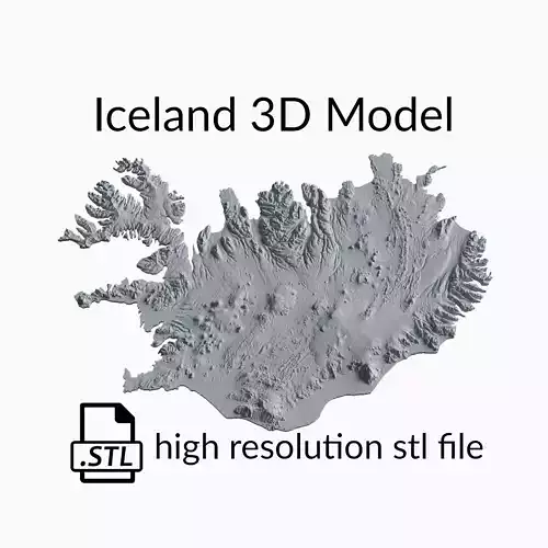 Iceland Topographic Map - 3D Terrain Topography of Iceland