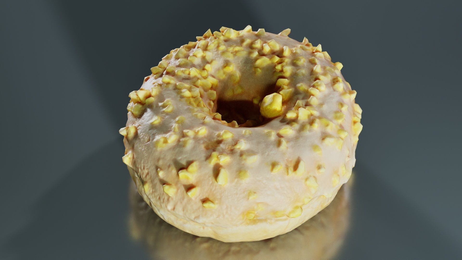 Crunchy Donut Low-poly 3D model_3